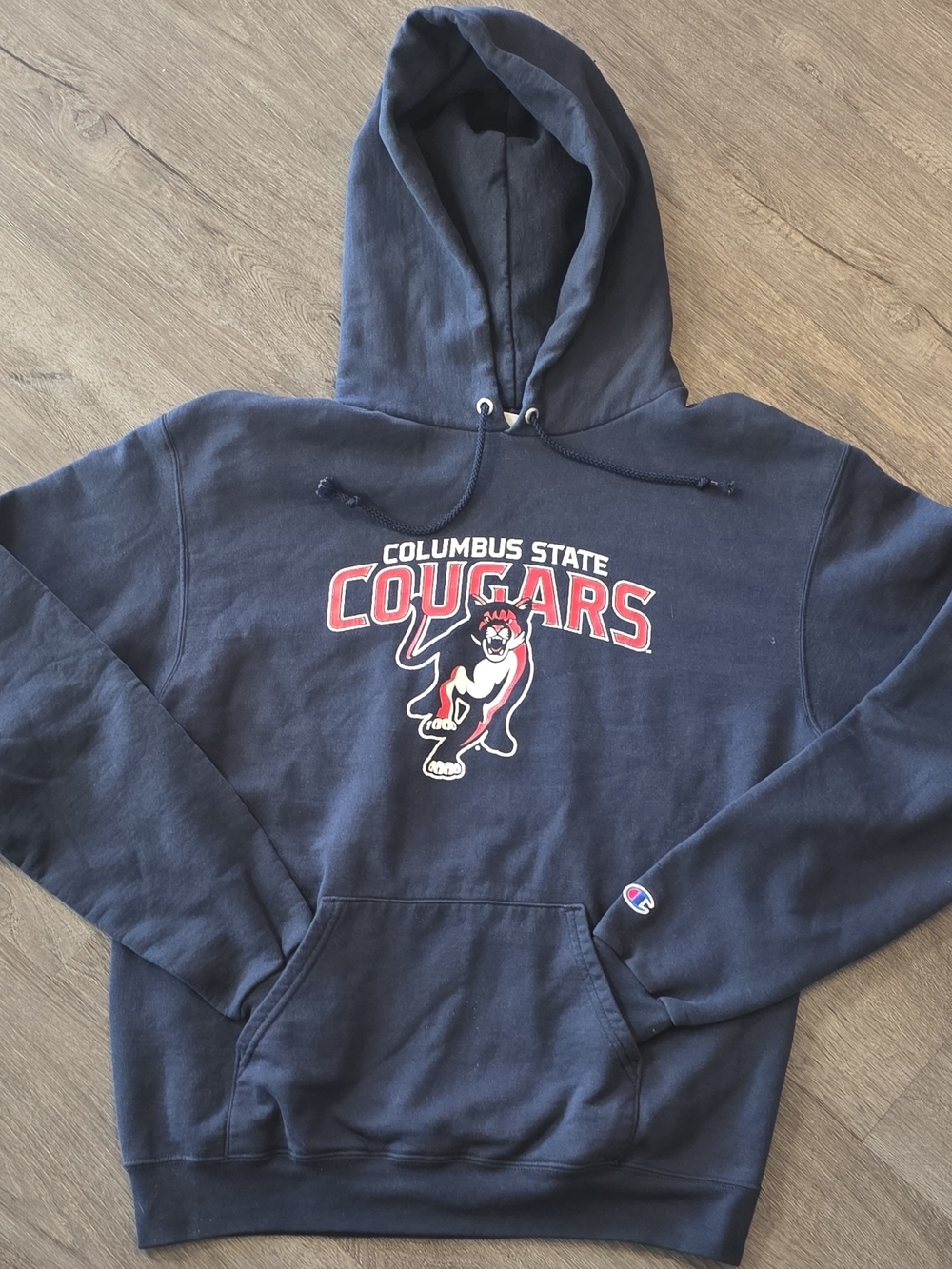 Champion Navy Columbus State Cougars Graphic Crewneck Hoodie